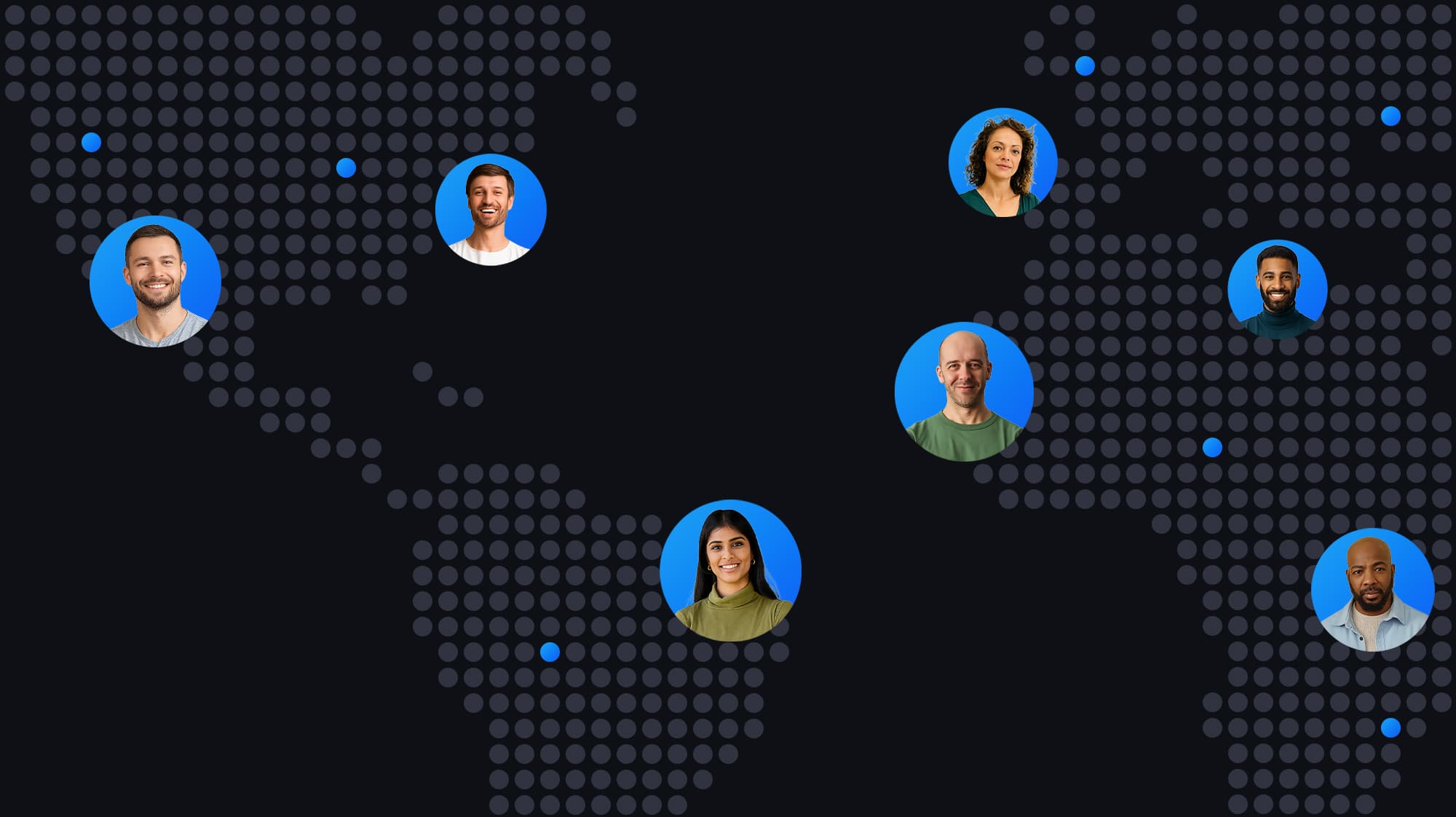 Advisory network map showing profile nodes across global markets
